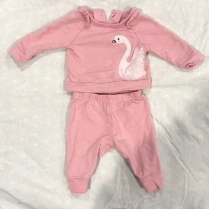 Pink flamingo babygirl sweatsuit